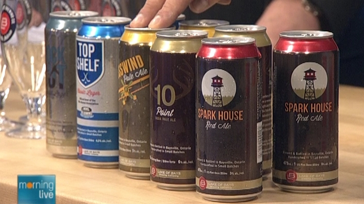 Beers by craft brewer Lake Of Bays; Morning Live, April 17, 2015