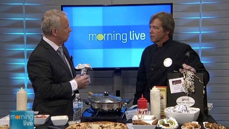 Bob Cowan with Sam Jaques of Donairs At Gage; Morning Live, April 20, 2015