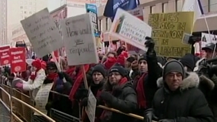 Archive image of striking teachers