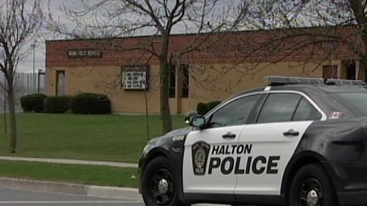 A Halton Police cruiser outside Brant Hills elementary school; Burlington, April 23, 2015