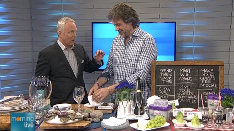 Bob Cowan and chef Michael Smith; Morning Live, May 6, 2015