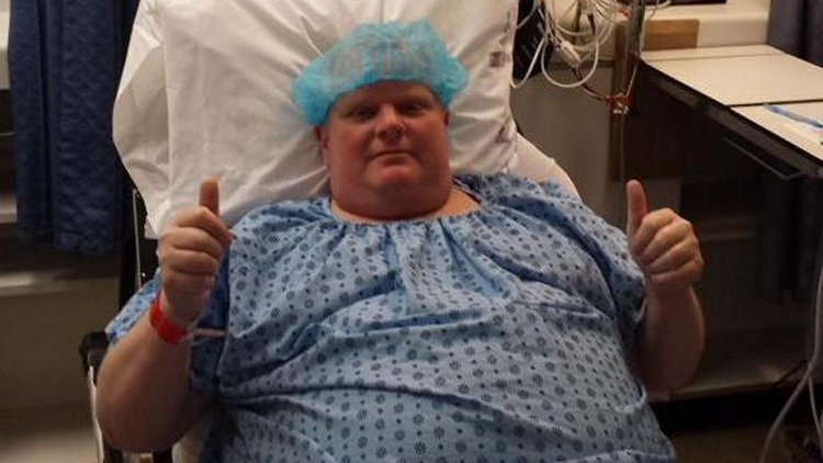 Rob Ford before surgery; Toronto, May 5, 2011 (Source: Dan Jacobs via Twitter)