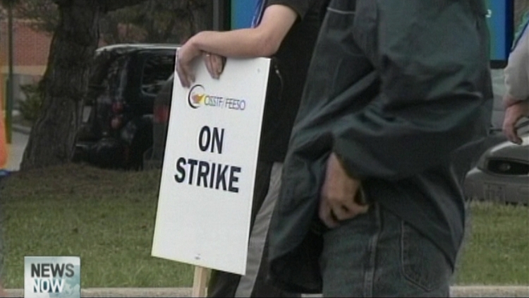 Archive image of striking Peel public high school teachers