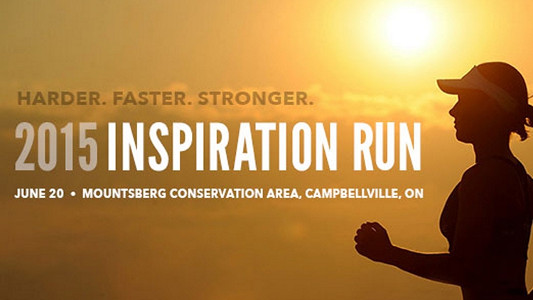 Poster for 2015 Inspiration Run, June 20, Mountsberg Conservation Area, Campbellville