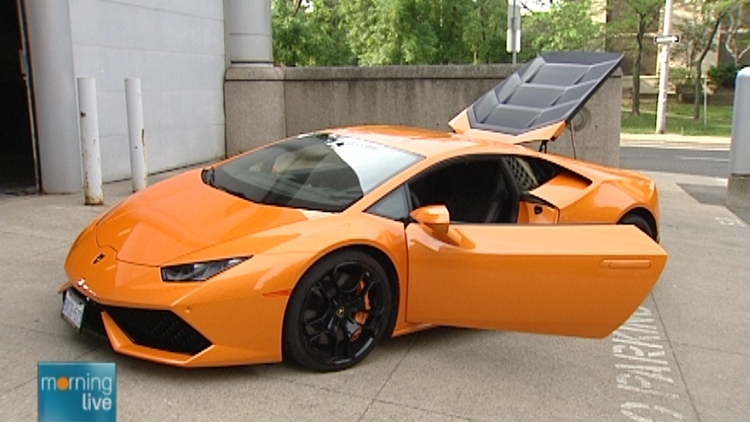 A Lamborghini, part of the Boys and their Toys fundraiser for Easter Seals; Morning Live, May 29, 2015