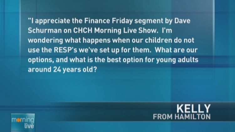 Viewer question: what hapens when people don't use the RESPs we've set up for them; Morning Live, May 29, 2015