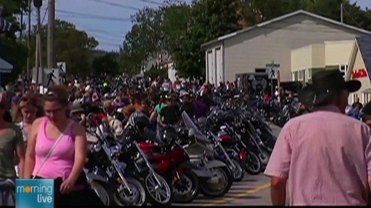 Archive image of a motorcycle gathering