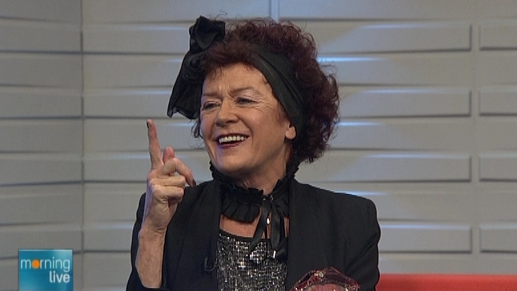 Patricia Quinn, who played Magenta in the Rocky Horror Picture Show; Morning Live, June 5, 2015