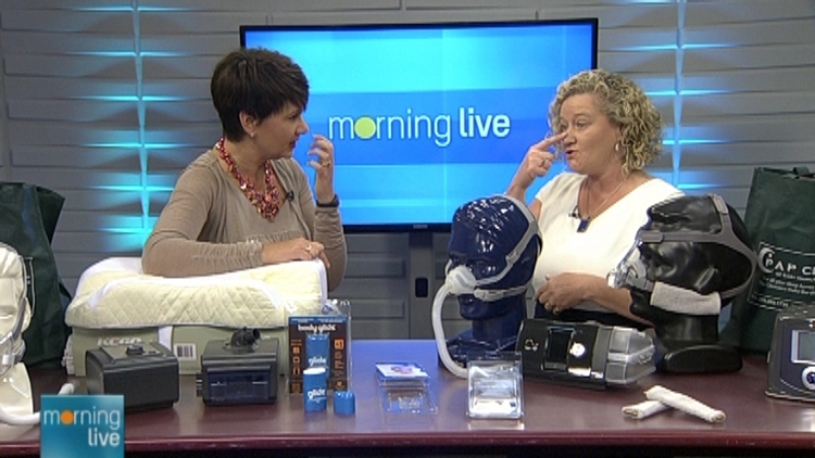 Annette Hamm with Maureen Cheshire of CPAP Central; Morning Live, June 12, 2015