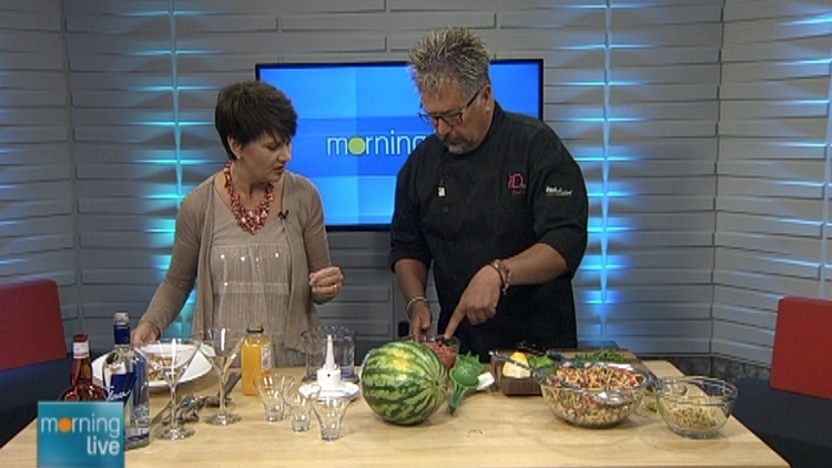 Annette Hamm with chef Darryl Fletcher; Morning Live, June 12, 2015