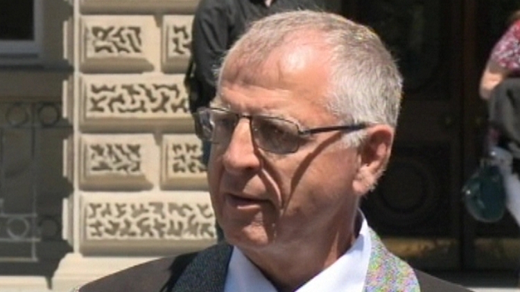 John Salmon outside Osgoode Hall, Toronto, June 22, 2015