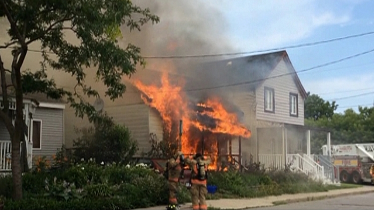 Home on Emerald Ave N destroyed by fire; Hamilton, July 8, 2015