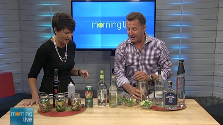 Annette Hamm & mixologist Jeremy Parsons; Morning Live, July 9, 2015