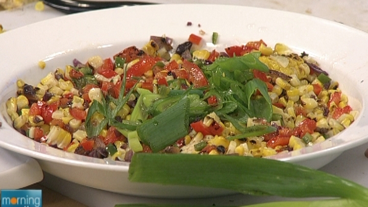 Homemade grilled corn salsa