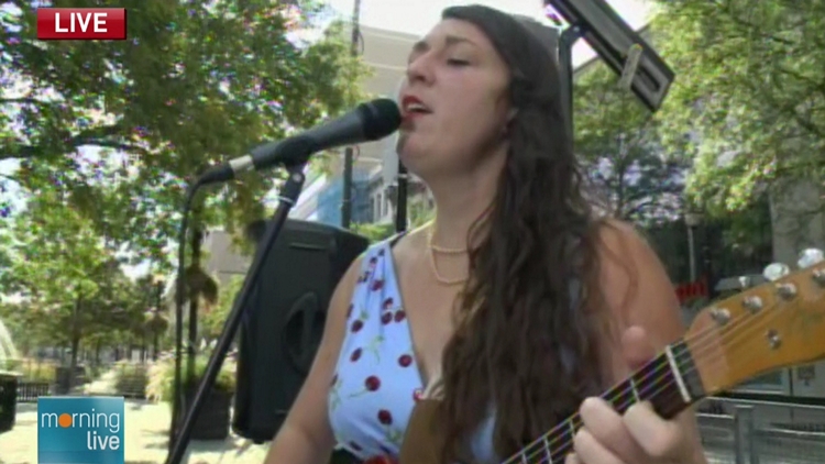 Terra Lightfoot performing on the Supercrawl stage; Morning Live, September 11, 2015