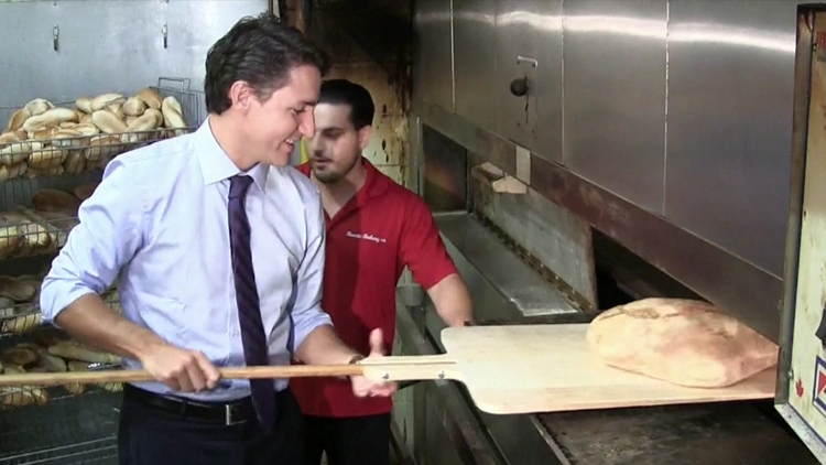 Justin Trudeau at Rustic Bakery, North York, September 28, 2015