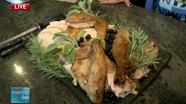 A turkey prepared by chef Nancy Henley; Morning Live, September 28, 2015