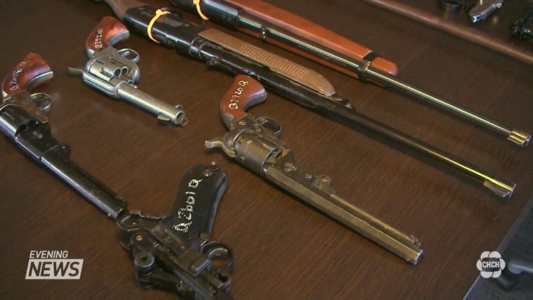 Firearms displayed in Halton Police gun amnesty; October 19, 2015