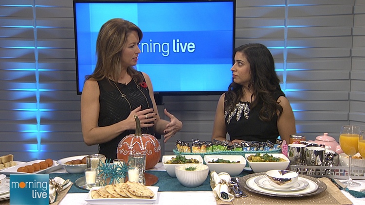 Lesley Stewart with Anjum Nayyar of Masla Mommas; Morning Live, November 3, 2015