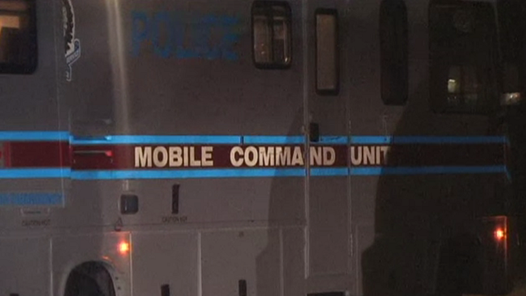 Mobile Command Unit at Third Line Apartment overnight