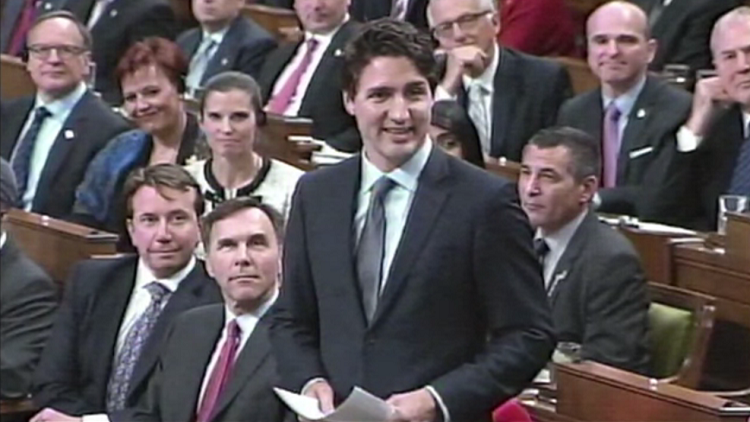 Prime Minister Justin Trudeau in House of Commons Dec 3, 2015