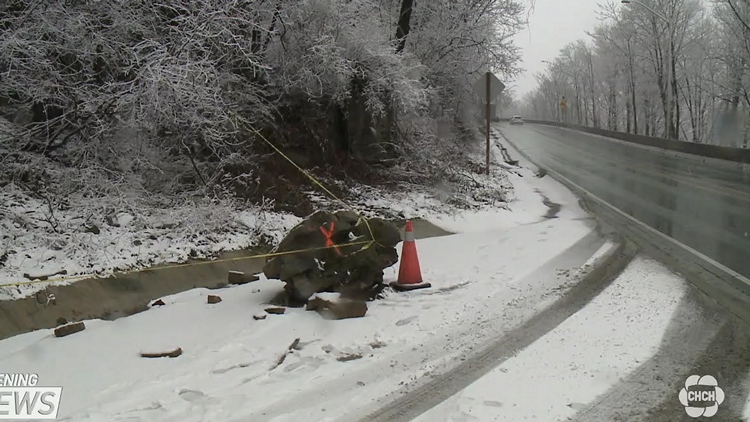 Rock slides on Hamilton accesses