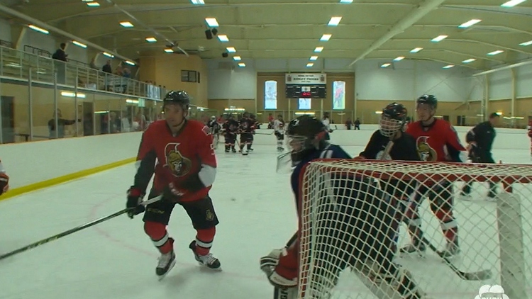 Senators skate with students