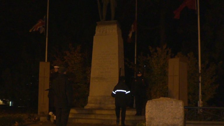 Cadets stand guard at Clifton Hill Cenotaph overnight