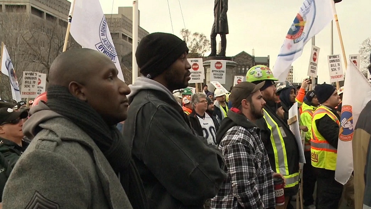 Skilled trade workers protest outside Queen’s Park