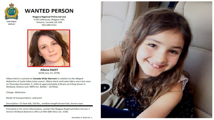 Canada Wide Warrant issued for mother of missing girl