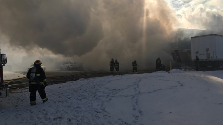 Smoke fills the air in Brantford after industrial fire breaks out