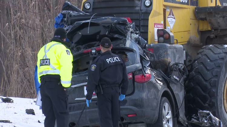 Man, 34, killed after SUV crashes into construction vehicle