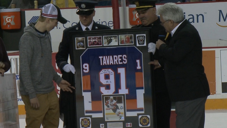 Special ceremony during Niagara Ice Dogs game