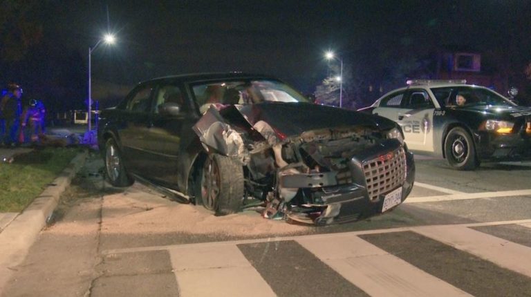 No injuries after car slams into concrete pole on Upper James Street