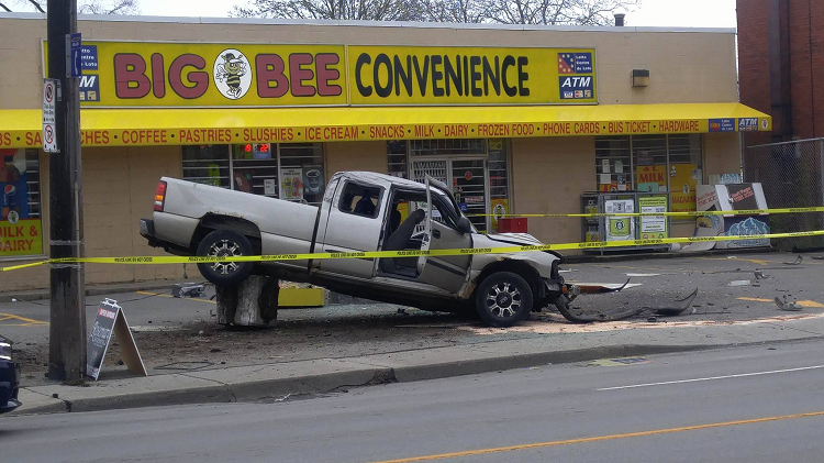 Driver crashes into sign after possible medical emergency in Hamilton