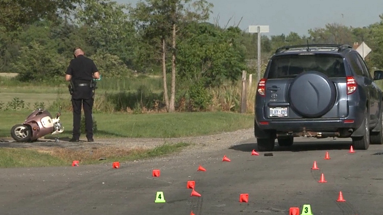 Woman riding a scooter dies after crash on Haldibrook rd.