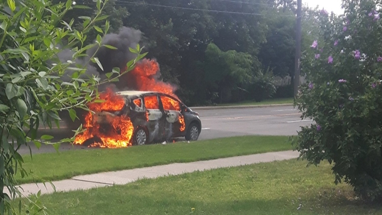 Pool chemicals set man’s car on fire