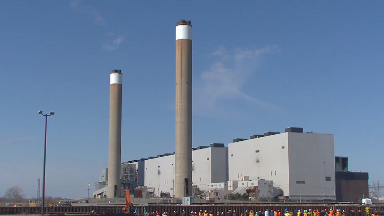 Nanticoke station’s twin chimneys demolished