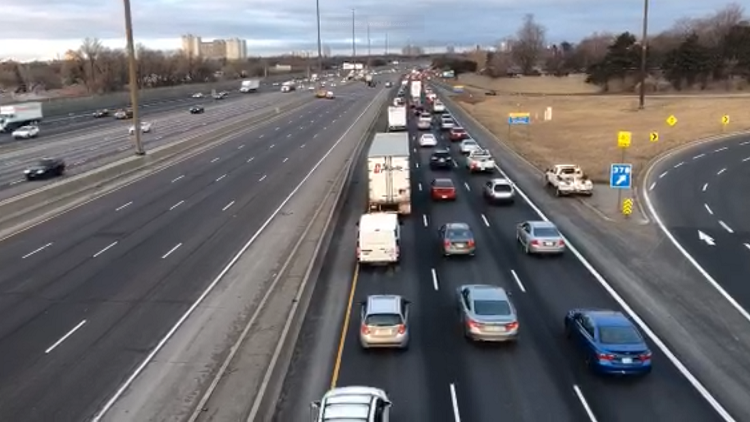 Body of woman found on Highway 401 in Toronto