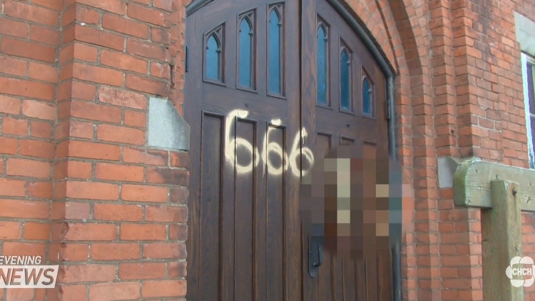 Hamilton church reacts with kindness & forgiveness after graffiti was spray-painted on their doors