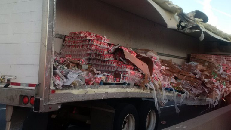 Yogurt spill on Highway 401