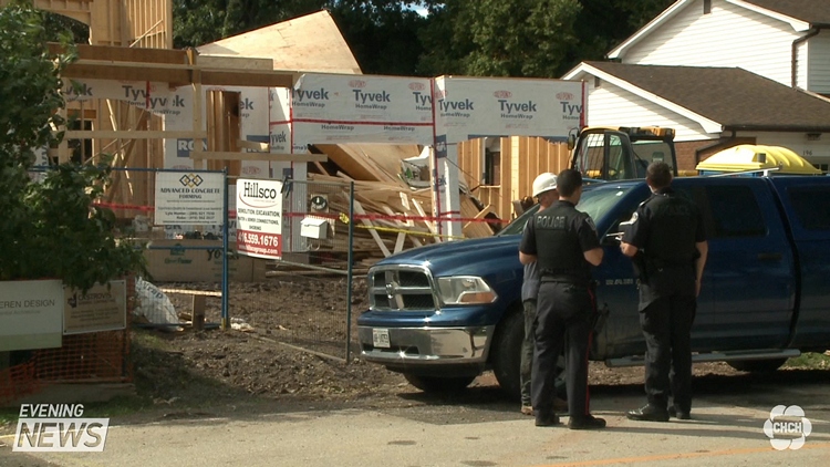 A house under construction collapses sending one worker to hospital with serious injuries