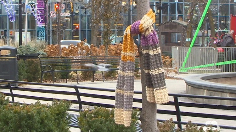 A Christmas tradition continues for 2 Hamilton women who hand out scarves to people in need