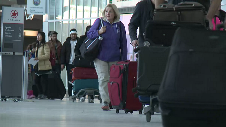March Break travellers pack Pearson airport