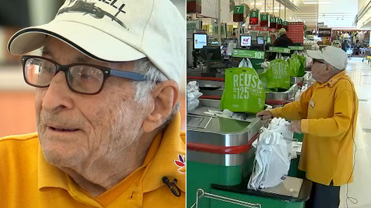 97-year-old WWII vet continues to work at N.Y. grocery store