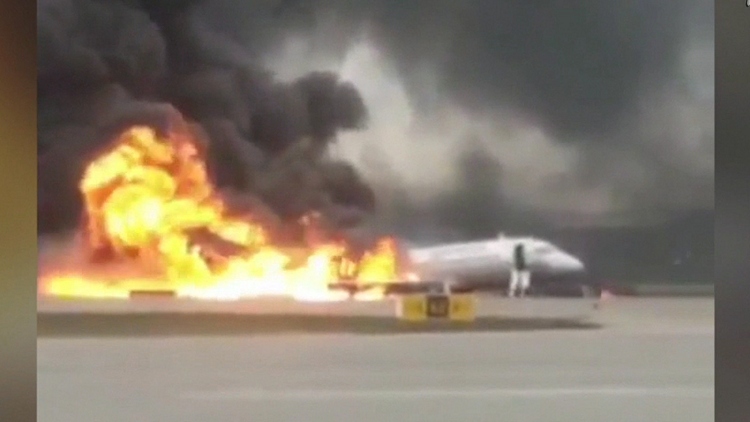 Forty one people have died in a fire on an airplane in Moscow