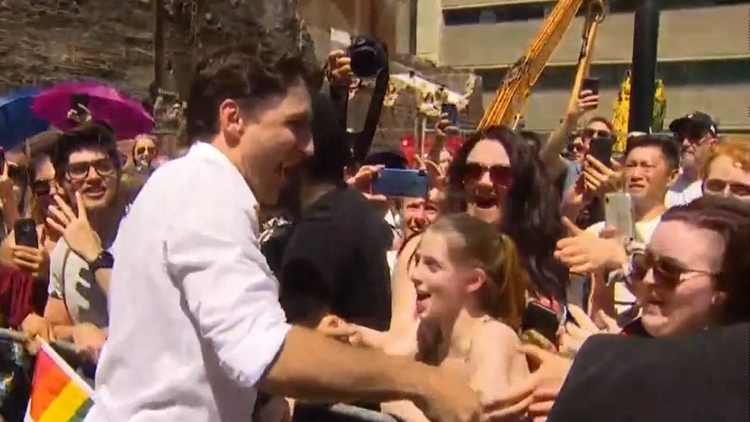 Justin Trudeau makes an appearance at the annual Pride Parade