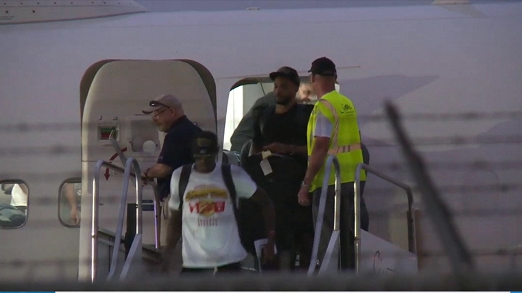 The Raptors return to Toronto after celebrating in Las Vegas