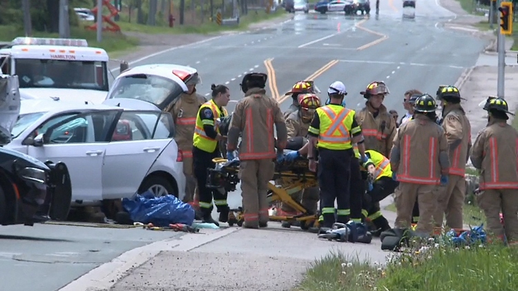 One man dead after a two vehicle collision in Hamilton