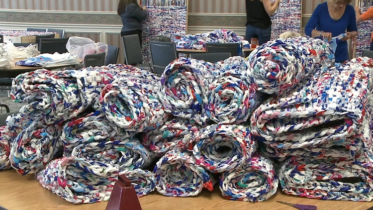 Volunteers in Niagara are coming together to make mats for the homeless